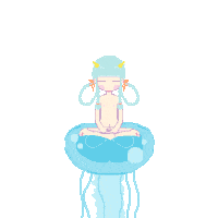 Meditation Medusa Sticker by Shiitake