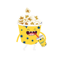supercines movie cinema walking popcorn Sticker