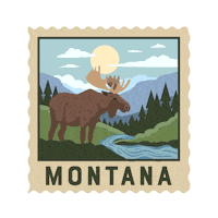 Postage Stamp Water Sticker by Visit Montana