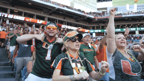 yelling college football GIF by Miami Hurricanes