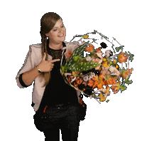 Girl Flowers Sticker by Hanneke Frankema
