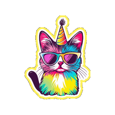 joyogram giphygifmaker cat happy birthday sunglasses Sticker