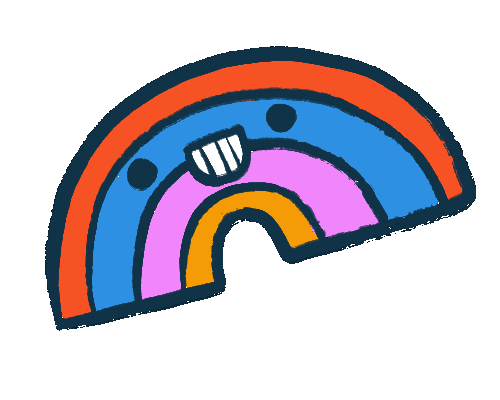 Happy Rainbow Sticker by Abitan