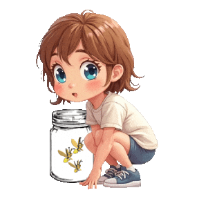 Boys Girls Fireflies Sticker