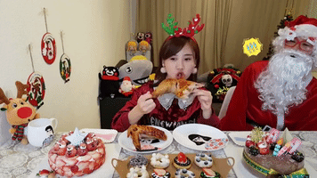 eat merry christmas GIF