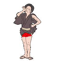 cheeemum てやんでぃ 男じぶん女じぶん 江戸っ子 赤ふん Sticker