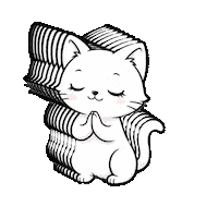Cat Pray Sticker