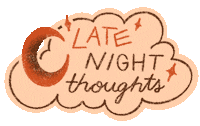 late night thinking Sticker by Fabiola Lara / Casa Girl