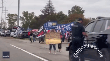 Trump Supporters and Protesters Clash in Michigan