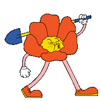 homeworkstudio flower psychedelic gardening shovel Sticker
