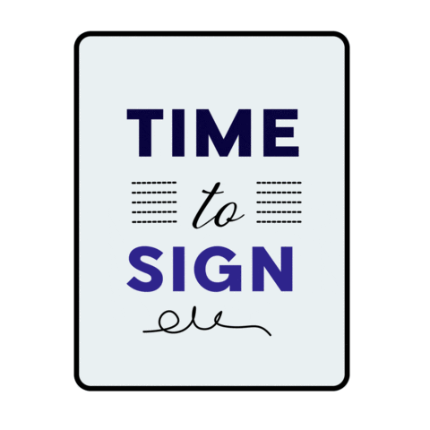 Contract Time To Sign Sticker by Aaron Lillie