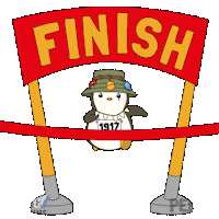 Finish Line Win Sticker by Pudgy Penguins