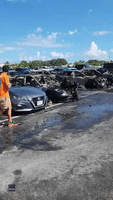 Fire Destroys Multiple Vehicles at Dolphins Game