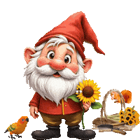 Sunflowers Cute Gnome Sticker
