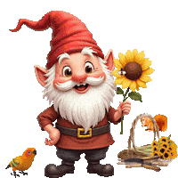 Sunflowers Cute Gnome Sticker