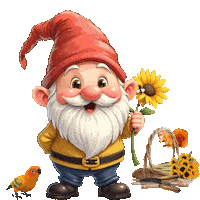 Sunflowers Cute Gnome Sticker