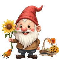 Sunflowers Cute Gnome Sticker