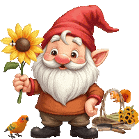 Sunflowers Cute Gnome Sticker
