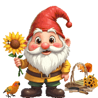 Sunflowers Cute Gnome Sticker