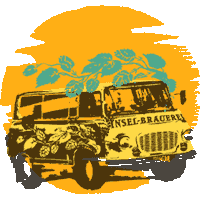 Camper Van Cheers Sticker by Inselbrauerei