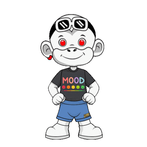 Mood White Monkey Sticker by Zhot