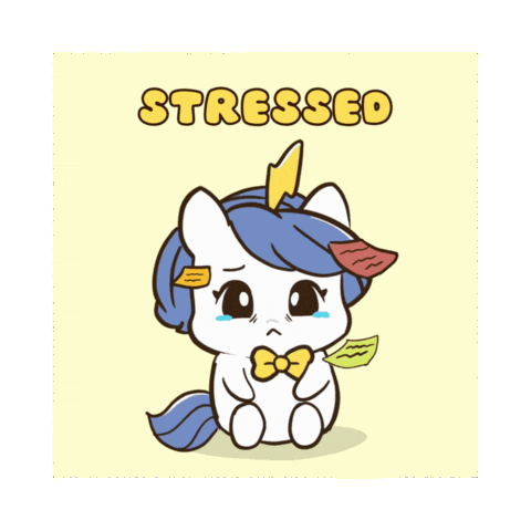 Stressed Deep Breath Sticker by Brave Unicorn