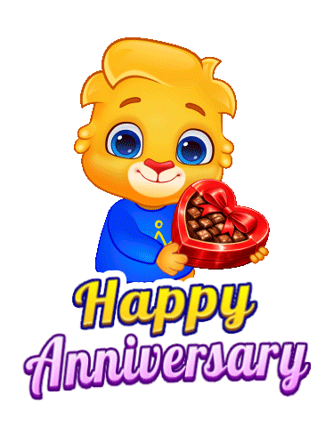 Happy Anniversary Celebration Sticker by Lucas and Friends by RV AppStudios