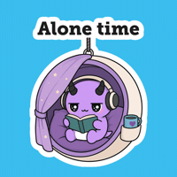Blue Background Relax GIF by Naru Naru