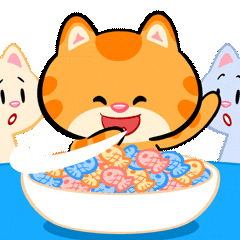Hungry Cat Sticker by UpStudiosWorld