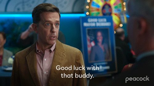Ed Helms Good Luck GIF by PeacockTV