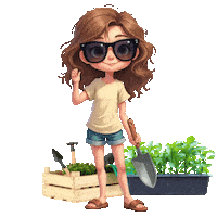 Boys Girls Gardening Sticker