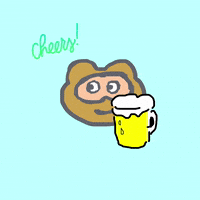 tanukiponpoko summer beer cheers ptanuki GIF
