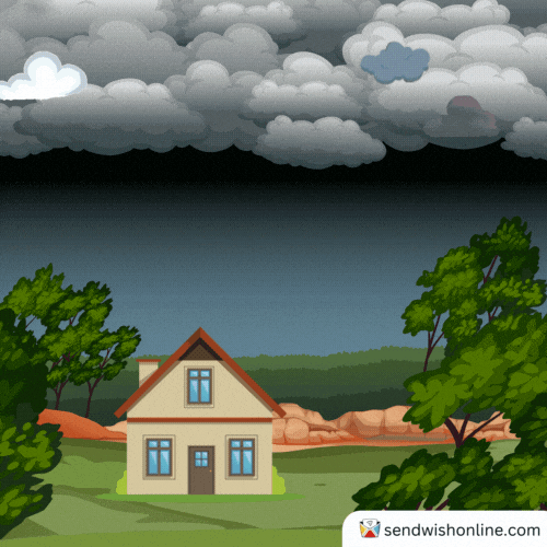 House Raining GIF by sendwishonline.com