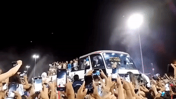 Fans Greet WC Winners Upon Return to Argentina