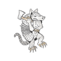 armadilloaxethrowing axe armadillo axe throwing axethrowing Sticker