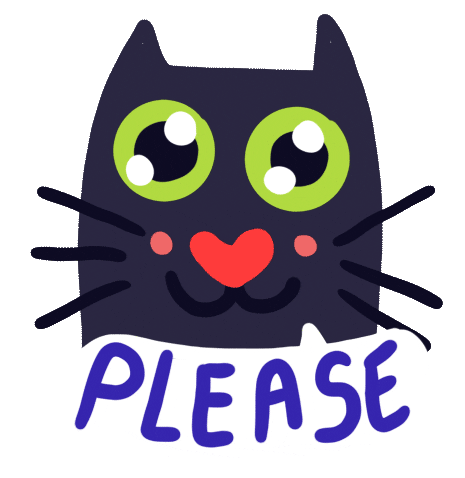 Cat Please Sticker by Eledraws (Eleonore Bem)