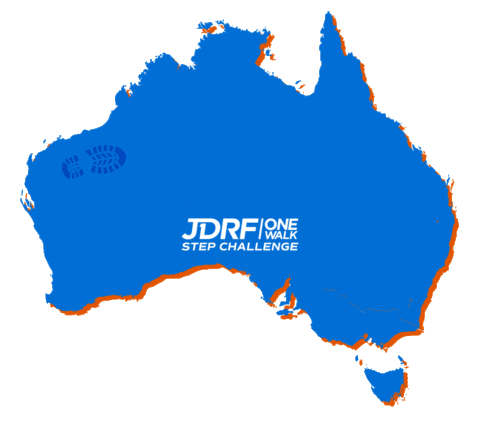 jdrfaus giphyupload typeonetotypenone jdrfaustralia onewalkstepchallenge Sticker
