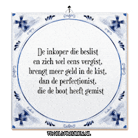 Boot Geld Sticker by Tegelspreuken.nl