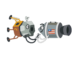 Moon Landing Love Sticker by Brent Noll