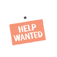 Digital art gif. Peach sign swings on a hook over a transparent background. One side says, “Help wanted.” The sign flips and reads, “Election workers needed in Georgia.”