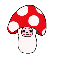 EganStreetDesign mushroom kewpie creepy cute cupie Sticker