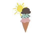 kailligraphydesigns hot summer sun ice cream Sticker