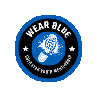 wearbluer2r gold star wearblue wear blue run to remember Sticker