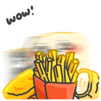 French Fries Wow Sticker