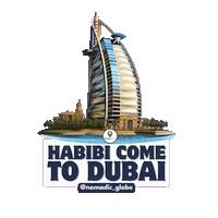 nomadicglobe travel dubai globe habibi Sticker