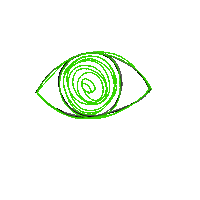 Laptva green eye cross open your eyes Sticker