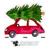 Driving Merry Christmas Sticker by Designer Bums