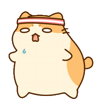 Tired Cat Sticker by Bichi Mao