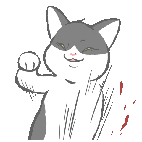 Fight Cat Sticker by GORO