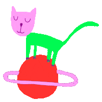 Cat Space Sticker by Marieta Defelice